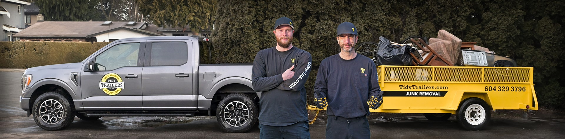 Tidy Trailers Junk Removal crew and equipment in Metro Vancouver